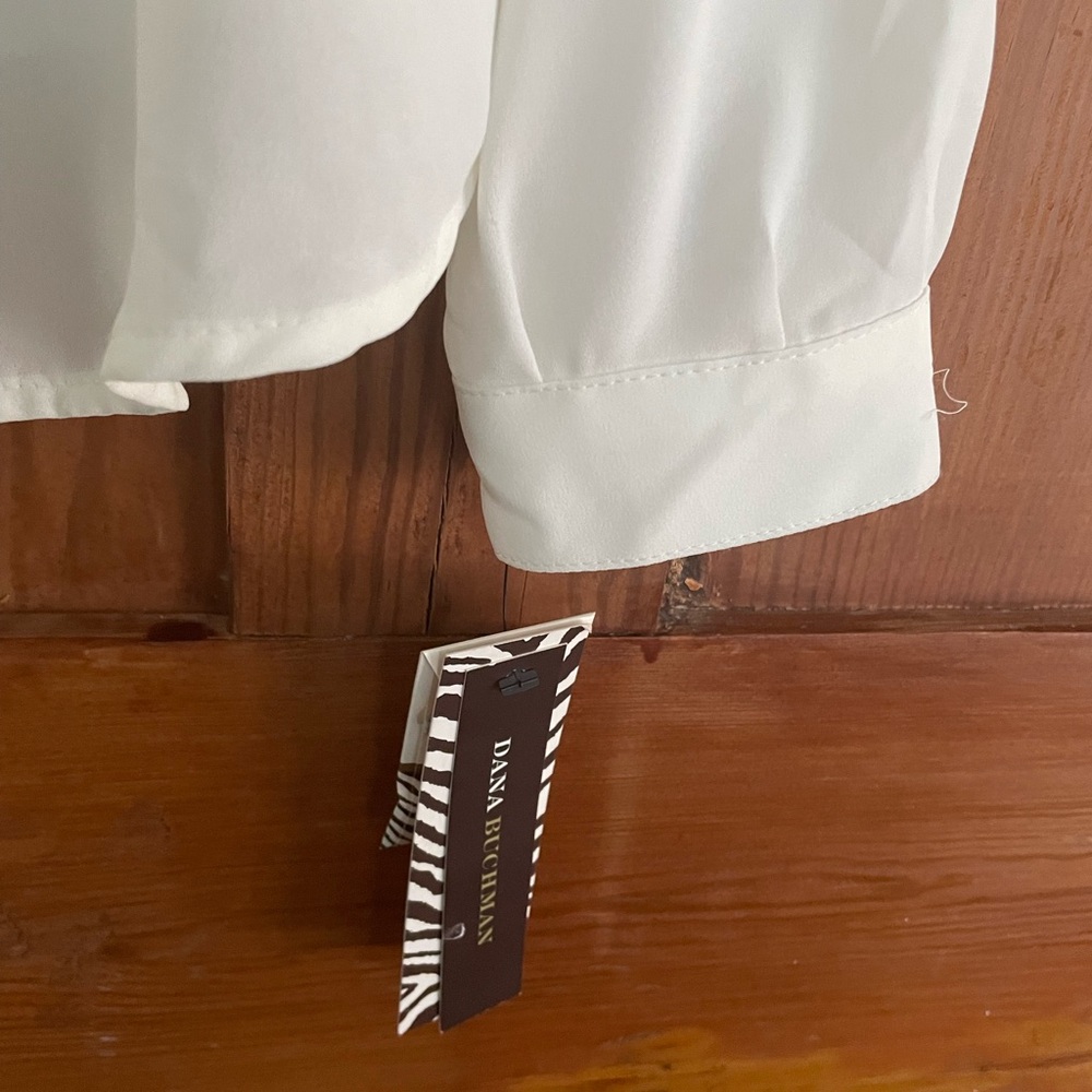 NWT Dana Buchman Ivory LS Blouse 10 - Picture 5 of 7